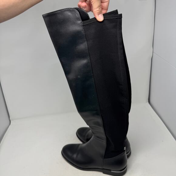 Nine West Black Leather Over-the-Knee Riding Boots Women’s Size 7.5 - Picture 4 of 12